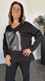 Sweater glitter gymp zwart