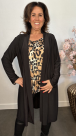 Ballon shirt met elastiek panter taupe/ camel