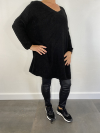 Grof gebreide oversized trui zwart