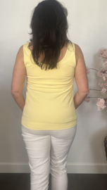 Hemd met brede schouderband ribbel Geel