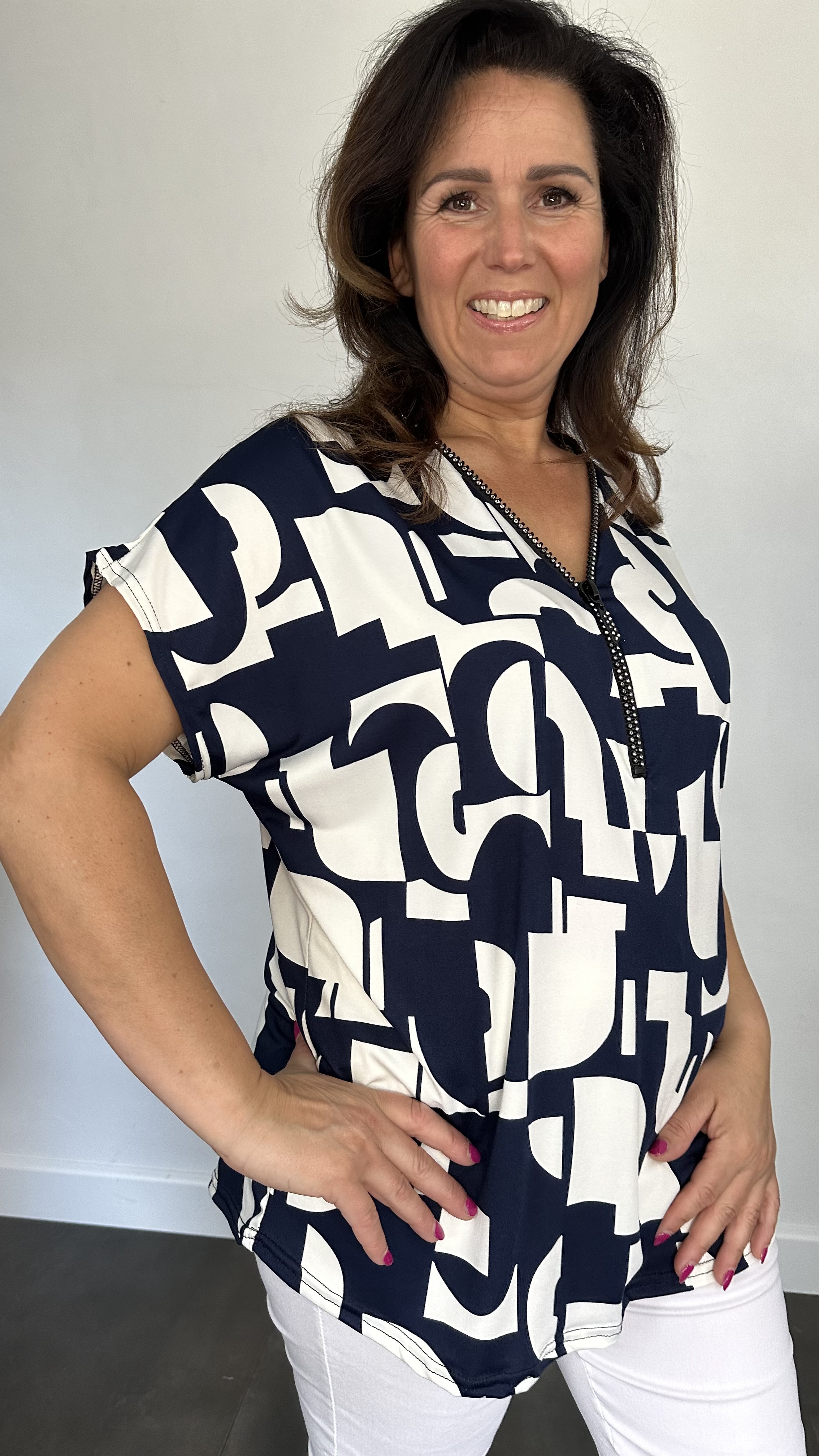 Shirt Zipp letters marine