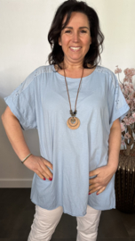 Shirt Jessica met ketting IJsblauw