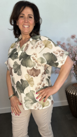 Blouse Milou gebloemd army