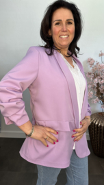 Blazer Marjan met gesmokte mouw lila