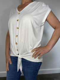 Mouwloos t-shirt Vera ecru