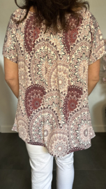 Shirt met koord travel Dreams aubergine