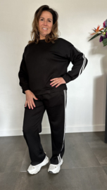 Comfy pak met dubbele bies zwart