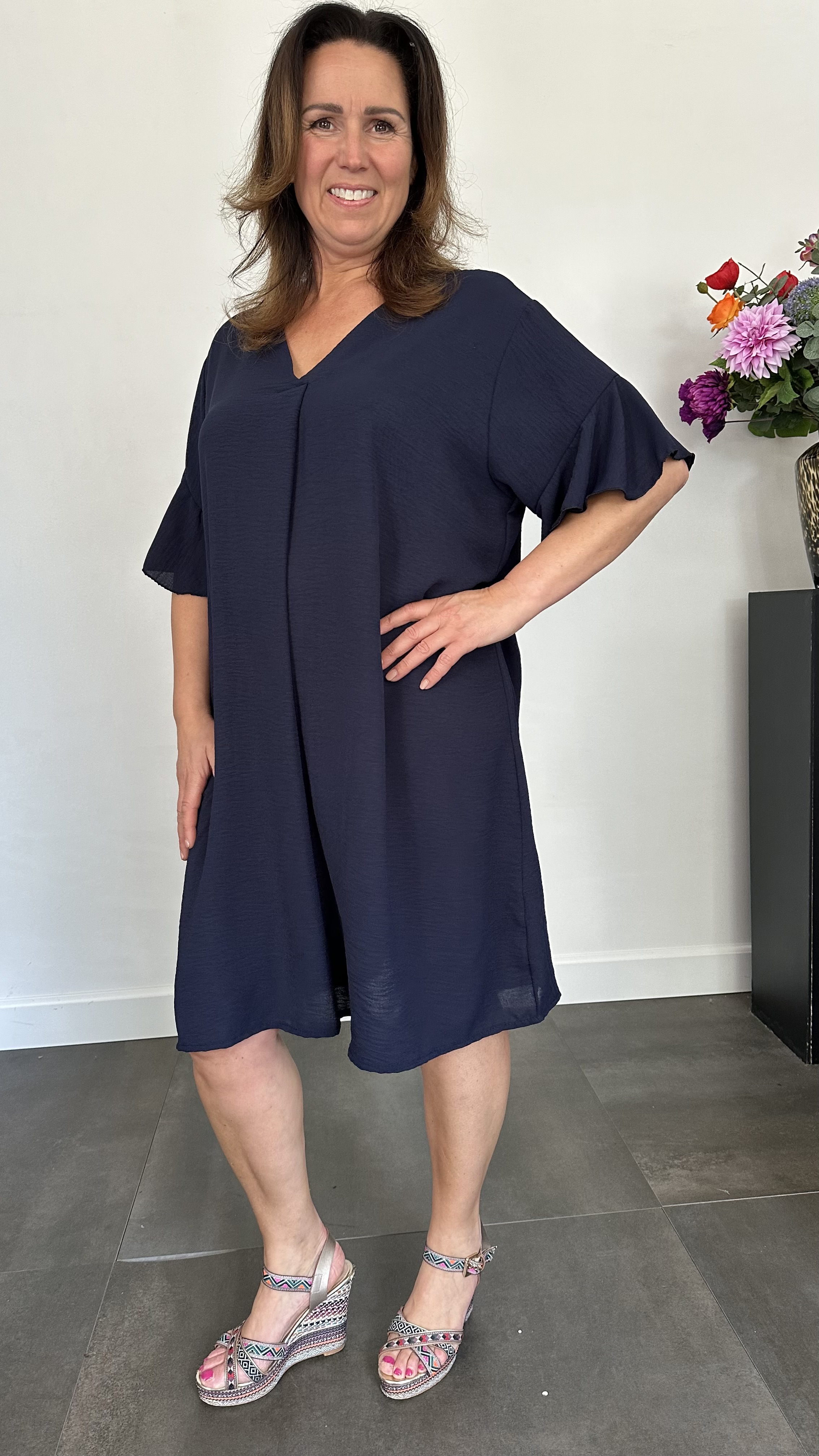 Jurk Niki +Size marine