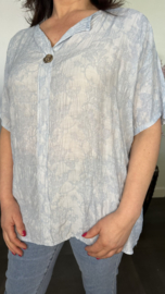 Blouse Silvi flowers IJsblauw