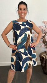 Mouwloze jurk met strik Amber Blauw