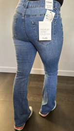 G-smack stretch jeans FLARE Silver bow