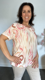 Ballon shirt met elastiek Sweet paisley pink