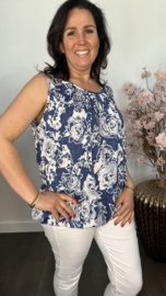 Ballon top Rozen jeans/wit