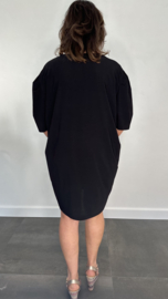 Tuniek / jurk Gina travel met pofmouw zwart