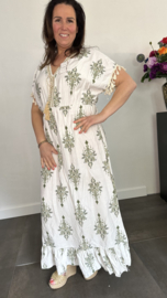 Maxi jurk Livia met elasiek army