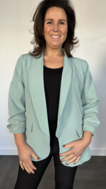 Blazer Marjan met gesmokte mouw zeegroen