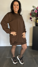 Tuniek/jurk zilver glitter Bruin 