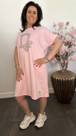 Sweaterdress Dianne bling Roze