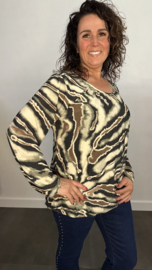 Ballon shirt met elastiek Waves army