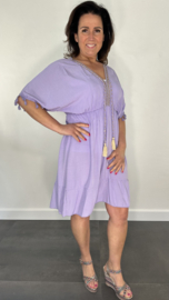 Korte jurk Roxy met elastiek lila