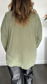 Ribbel shirt met knopen army