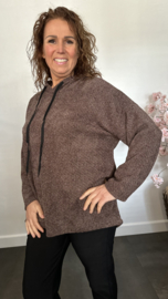 Velvet trui zilver glitter met capuchon Choco