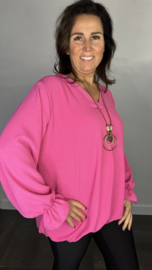 Top Maya crepe +SIZE fuchsia