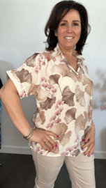 Blouse Milou gebloemd zand