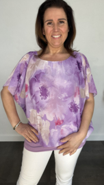 Blouse met boord wolky flower lila