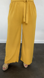 Flared crepe broek oker