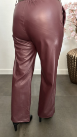 Lederlook pantalon natasja Bordeaux