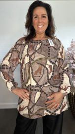 Blouse Panters en Chains Taupe