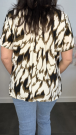 Ballon shirt met elastiek New flames taupe