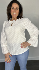 Top Laila met ruche ecru