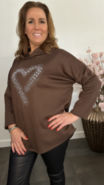 Sweater met glitter hart Choco