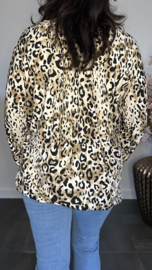 Ballon shirt met elastiek Panter zwart/taupe