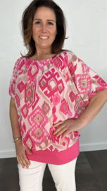 Blouse met boord inca fuchsia