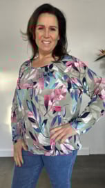 Ballon shirt met elastiek maartje licht army