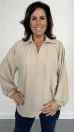Blouse GiGi met pofmouw zand