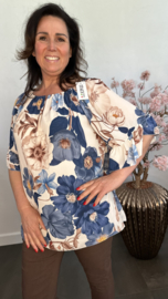 Blouse Fleur gebloemd Kobalt blauw
