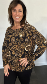Ballon shirt met elastiek paisley (+size)