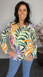 Ballon shirt met elastiek Palm gekleurd