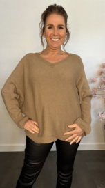 Trui Mandy met ruche Camel