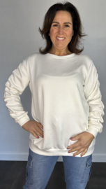 Sweater met gesmokte mouwen ecru