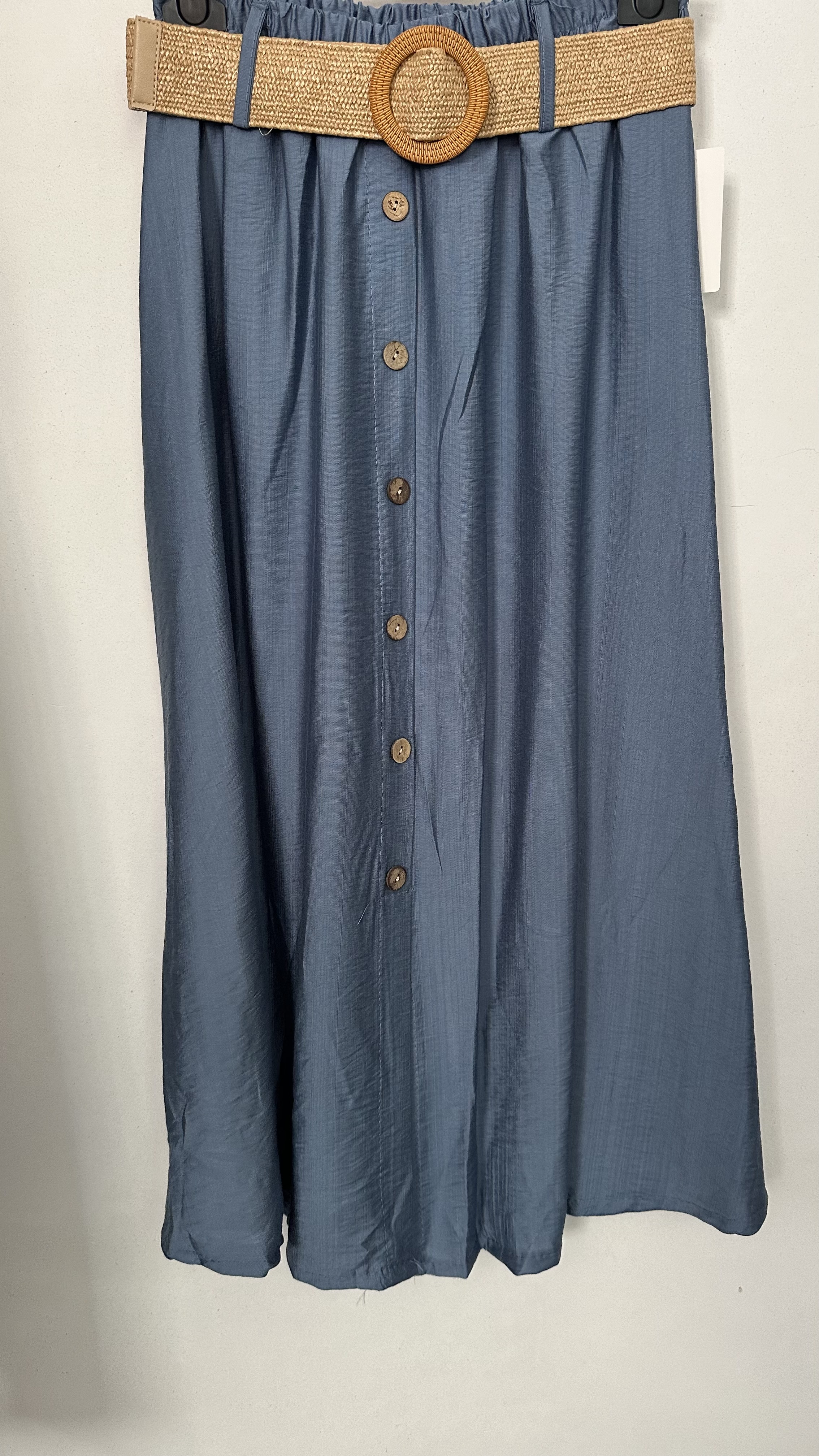 Rok Lena met knopen jeans blauw