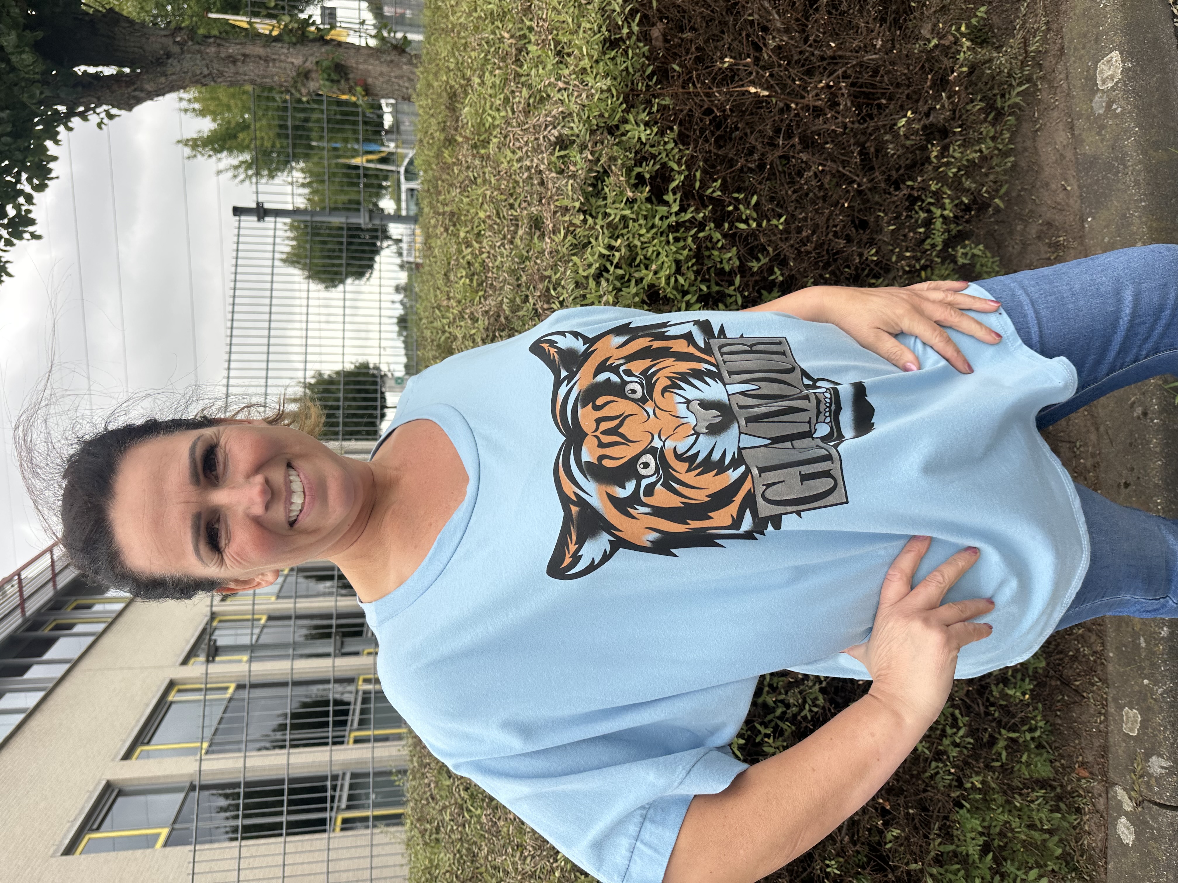 Oversized t-shirt Glamour licht blauw SALE