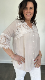 Blouse met kant Summer zand