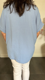 Shirt Kiki met knopen Jeans blauw