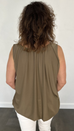 Ballon top travel taupe +size 