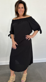 Jurk boho met strikjes zwart SALE